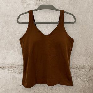 Lululemon Align Waist Length Tank Top Built In Bra Fitted in Roasted Brown 16